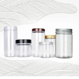 Barattoli in PET di plastica trasparente da 250 ml 350 ml con coperchio in alluminio Barattolo per campioni cosmetici vuoto trasparente con coperchio Disponibile256U