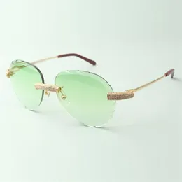 Дизайнерские солнцезащитные очки Direct s 3524027 с дужками из металлической проволоки с алмазным паве и ограненными линзами, размер очков 18–140 мм237R