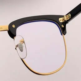 2010-2019 مصمم العلامة التجارية نادي Eyeglass Master Prescript Semi Rimless Retro Eyewear Oculo de Sol Feminino Retro Clear Clear281C