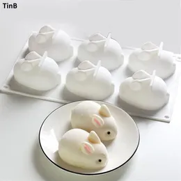 3D Rabbit Easter Bunny Silicone Mold Mousse Dessert Mold Cake Decorating Tools Jelly Baking Candy Chocolate Ice Cream Mold 210225246Q
