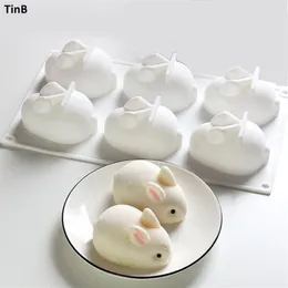 3D-Kaninchen-Osterhase-Silikonform für Mousse, Dessert, Kuchen, Dekorationswerkzeuge, Gelee, Backen, Süßigkeiten, Schokolade, Eis, Form 210225246q