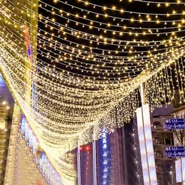 Strings 100m 800 1000 LED Outdoor Light Light Holdiay Wedding Wedding Garland Choink Tree Fairy292U