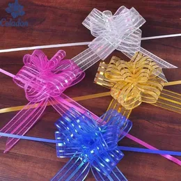 Christmas Decorations 5pcs lot High Quality DIY Yarn Pull Bow Tie 11 Color Can Choose For Wrapping Tree Decoration221U