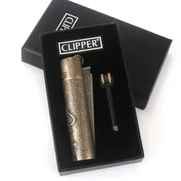 새로운 Clipper Spades A Metal Fireless Butane No Gas Torch 가벼운 휴대용 분쇄 휠 플린트 팽창 식 남성 선물