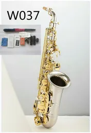 Japan Jazz New WO37 Alto Saxophone Brass Nickel Silver Plated Gold Key Professional Musical Instruments Sax With Case