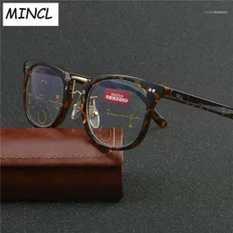 Sunglasses 2021 Women Multifocal Lenses Reading Glasses Men Fashion Half Rim Progressive Square Diopter FML1301D