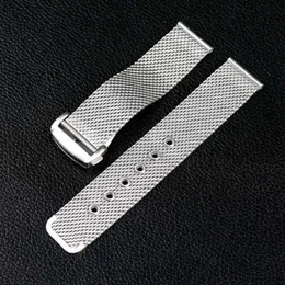 Bandas de relógio de alta qualidade 20mm 22mm Milanoo Pulseira de aço inoxidável para Omega Seamaster 300 Mergulho 007 Agente Pulseira Moeda 211N