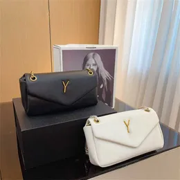 Trendowa klapka w kształcie Y Bag Messenger Wysokiej jakości Wysokiej jakości designerskie torba Złota łańcuch crossbody torebki torebki miękkie skórzane torby na ramię