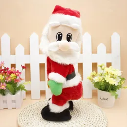 Giocattolo di Natale Natale elettrico Bambola di Babbo Natale che canta Twerking Figura giocattolo a batteria Wiggle Hip Ornamento Regalo di Natale per bambini 231208