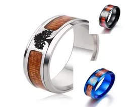 Cluster Rings Tree Of Life For Men Boy Wood Stainless Steel Anniversary Party Charm Trendy Jewelry US Size 6142524574