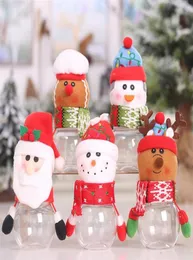 Świąteczne cukierki Jar Dolka Plush Snowman Shape Candy Box Pudełko prezentowe pojemniki na domowe kawiarnię biuro restauracji 9985087