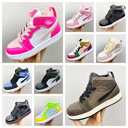 Bambini 1 Palomino 1s Scarpe da basket Designer Boy Girl Nero Phantom Sier Bronzo Colore bianco Bambini Gioventù Neonati Bambino Walking Athletic Sneakers