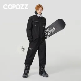 Andra sportvaror Copozz Winter Ski Suit Män Kvinnor Vattentäta varma overaller Utomhus Sports Snowboard Jumpsuit Skidkläder 231211