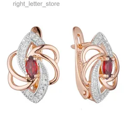 Stud 2022 Luxury Cubic Zircon Earring New 585 Rose Gold Color Fashion Jewelry Drop Earrings Designs for Women Gift YQ231211