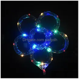 Party Decoration LED Plum Blossom Balloon 18 Inch Flashing Club Bobo Ball Light Up Balloons With Battery Boxes Wedding Birthday Drop DHXQ3