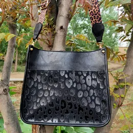 Lopard Crossbody Bag dla kobiet w pasku gitarowym torby na ramię duże pu torba żeńska wysokiej jakości panie przyczynowe