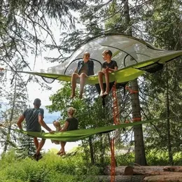 Meble obozowe Przenośne kemping hamak na zewnątrz Trójkąt Trójkąt hamak Aerial Multi-Osobowy sprzęt Net na imprezy piknikowe podróży