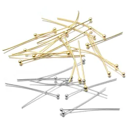Bead Caps Aiovlo 50Pcs/Lot Length 20 30 35 40 Mm Stainless Steel Ball Head Pins For Diy Jewelry Making Findings Dia 0.6Mm Drop Deliv Dh0Gy