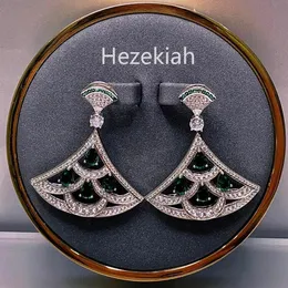 Hezekiah 925 Tremella Needle Earrings Big skirt Eardrop Temperament lady Dance party High-end quality Luxury fashion Tassels Earri282i