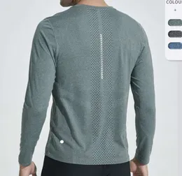 LU Men Yoga Outfit Sport T-shirt z długim rękawem Męskie koszulki w stylu