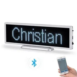 P3 Bluetooth Rechargeable LED sign 16 64 pixels programable scrolling display panel for store desktop or hanging LED sign3234