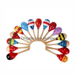 11cm Bebek Oyuncak Çocuklar Ahşap Çıngırak Maracas Cabasa Müzik Enstrümanı Kum Hammer Orff Bebek Oyuncaklar Drop Teslimat DHMWG