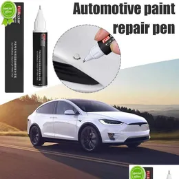 Diğer iç aksesuarlar Tesla Model 3 X Y Araba Kazık Boya Kalemleri Onarım Kalemi Siyah Beyaz Fixer Tekerlek Hub Damla Teslimat M DHGWU