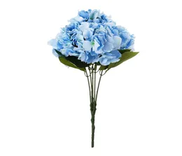 Konstgjorda hortensia blomma 5 stora huvuden bukettdiameter 7quot varje huvud blå9351204
