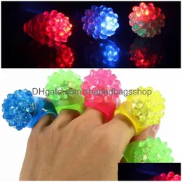Party Favor Flashing Bubble Ring Rave Party Blinking Soft Jelly Glow Cool Led Light Up Drop Delivery Home Garden Festive Party Supplie Dhoh6