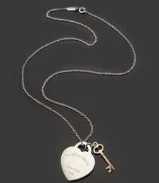 2023Designer Tiffansy necklace collana key Necklaces Heart necklace Pendant necklaces women men gold/silver/rose with Full package of brand as Wedding Christmas