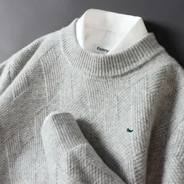 Męskie swetry kaszmirowe sweter męskie pulloby o-drock jacquard dzianin duży rozmiar zagęszczający diamentowy batonika zima wełniany sweter Najwyższy 231211