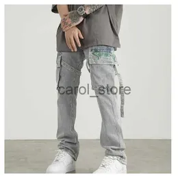 Calças masculinas bordadas jeans vintage trendyol homens calças casuais hip hop calças y2k jean queimado mulher baggy homem streetwear harajuku masculino j231208