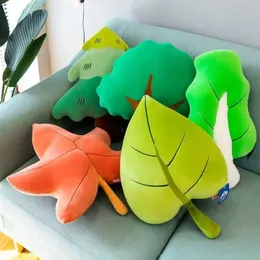Pluszowe lalki Poduszki Dekoracyjne poduszki do sofy 3D zabawne kreatywne liście klonu rośliny Dekor Domowa Zabawka Kid 50 cm Memori Fotelik Fotelik 231211