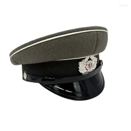 Berets Alemanha Oriental Peaked Cap Chapéu do Exército Nacional Alemão DDR State Cockade com o martelo e bússola Design Emblema Stasi