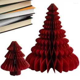 Decorazioni natalizie Alberi di carta 2 pezzi Ornamento per albero da tavolo Decorazione a trama multistrato per oggetti di scena Po