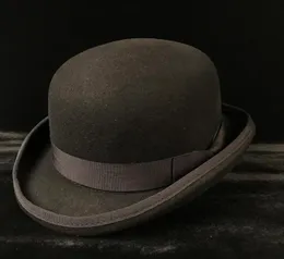 4Size 100 WOMEN WOMEN039S MEN039S Black Bowler Hat Gentleman CrushAbleTraditional Billycock Groom Hats9395302