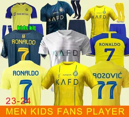 23 24 al nassr fc Home Away 3rd Soccer Jerseys Ronaldo CR7 Gonzalo Mane Martinez Taliscaファンバージョンバージョンキッズキットフットボールユニフォーム