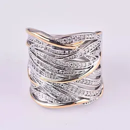 Nueva joyería de plata, anillo de Plata de Ley 925 con incrustaciones de cristal, anillos de circón para mujer, joyería encantadora, regalo