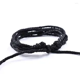 Link-Armbänder, koreanische Version des einfachen Wachsfaden-geflochtenen Lederarmbandes, importiertes, maschinell gewebtes PU-Wild-Armband für Männer