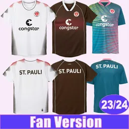 2023 24 St. Pauli Mens Soccer Jerseys Paqarada Eggestein LRvine Otto Hartel Nemeth Maurides Home Away 3ème maillot de football à manches courtes