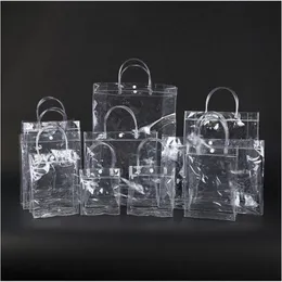 أزياء جديدة PVC Women Clear Bag Bag Design Tote Design Cosmetic Counter Counter Councycs Facs for Work Stadium Adgned236i