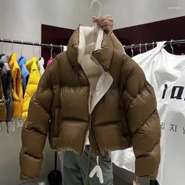 Женские плащи DUTRIEUX 2023, зимние утепленные контрастные цвета, теплая пуховая хлопковая куртка, короткая свободная повседневная куртка на молнии с хлопковой подкладкой
