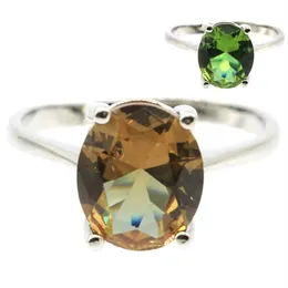 12x10mm adorável bonito criado cor mudando alexandrite topázio para meninas uso diário anéis de prata gota inteira cluster246d