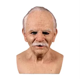 Party Masks Old Man LaTex Mask Halloween rekwizyty Łysy Maskaradę Prop Horror film Cosplay Scary Wig Maskcosplay321g