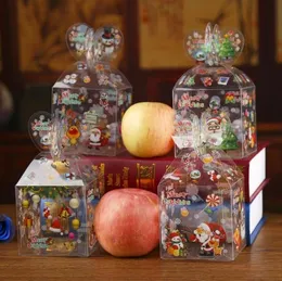 Navidad personalizada, incluso caja de regalo transparente, muñeco de nieve impreso, alce, Papá Noel, árbol de Navidad, golosinas, dulces, cajas de manzana, favores presen4205248