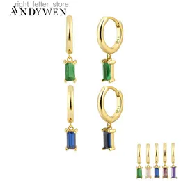 Stud ANDYWEN 925 Sterling Silver 10 colori Pendiente orecchino orecchino di goccia penetrante donne di lusso CZ 2021 gioielli di alta qualità YQ231211