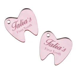 Andra evenemangsfestleveranser 30st Personlig graverad spegelnamn TABELL CENTERPIECES Baby Shower Gift Decor First Tooth Tags Favors 231208