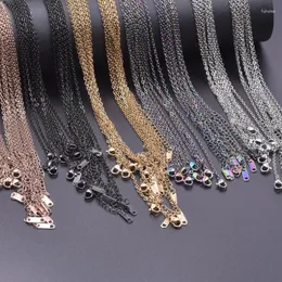 سلاسل 5pcs 2mm قلادة من الفولاذ المقاوم للصدأ امرأة موضة أزياء DIY لا يتلاشى لا يتلاشى من أجل المجوهرات صنع لوازم الحرف الكهربية