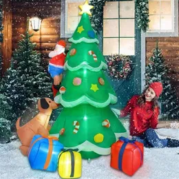 Decoraciones navideñas Decoración 2/1 m Inflable Spree Tree Doll Creativo Santa Claus Cachorro Patio Decoración Humor Toy262e