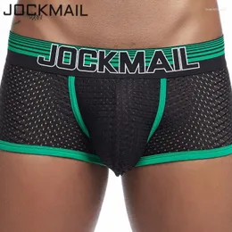 Underpants JOCKMAIL Sexy Men Underwear Boxer Breathable Mesh Boxershorts Male Cueca Gay Penis Man Panties Mens Trunks